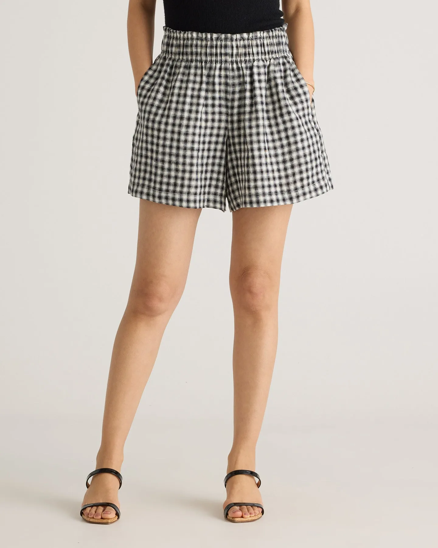 100% European Linen High Waisted Shorts