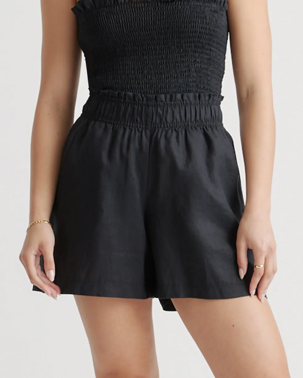 100% European Linen High Waisted Shorts
