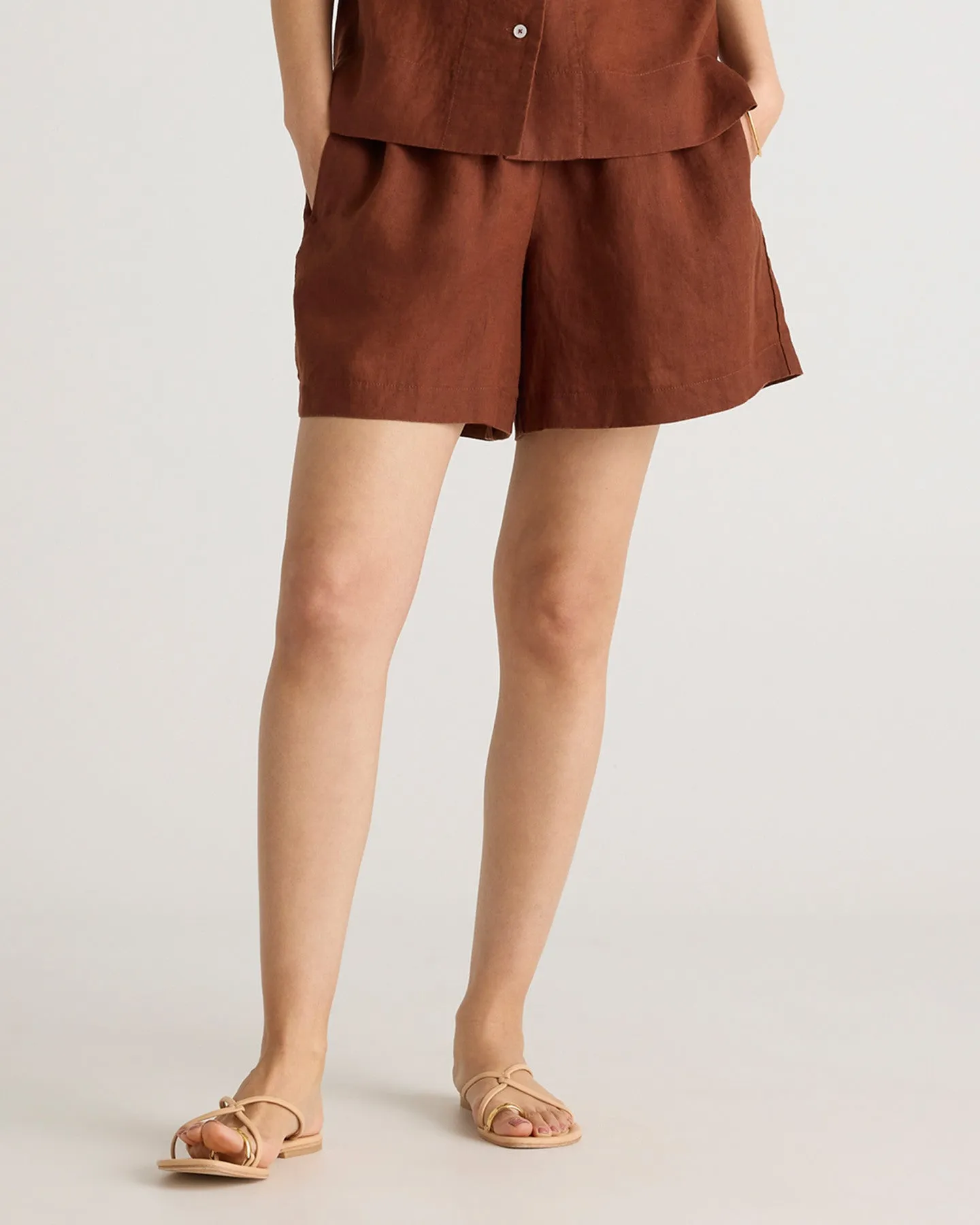 100% European Linen High Waisted Shorts