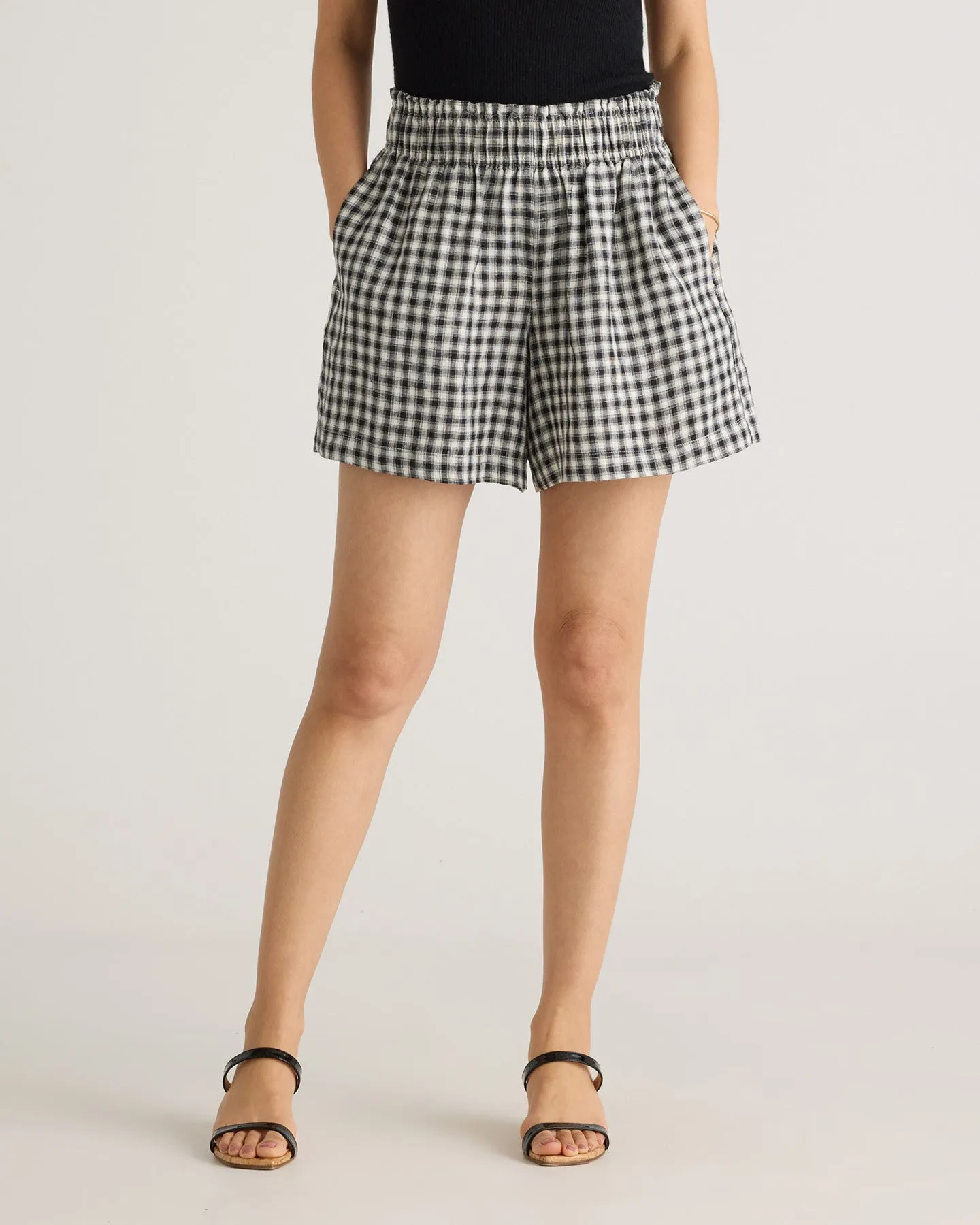 100% European Linen High Waisted Shorts