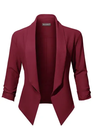 3/4 Sleeve Textured Blazer