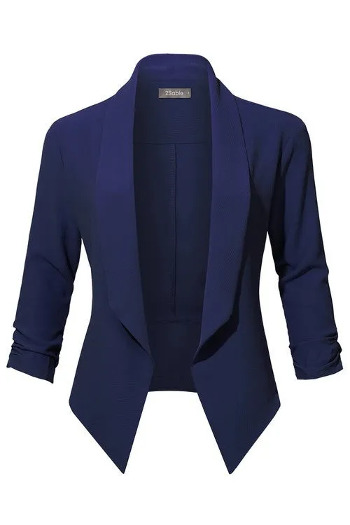 3/4 Sleeve Textured Blazer