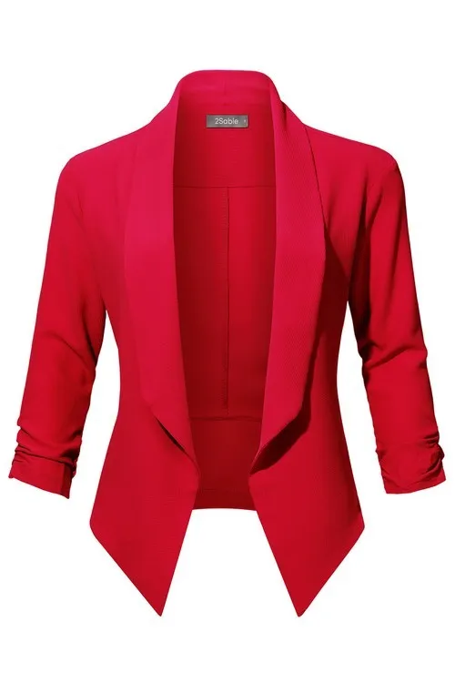 3/4 Sleeve Textured Blazer