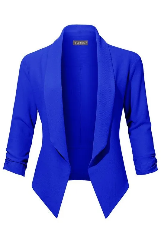 3/4 Sleeve Textured Blazer