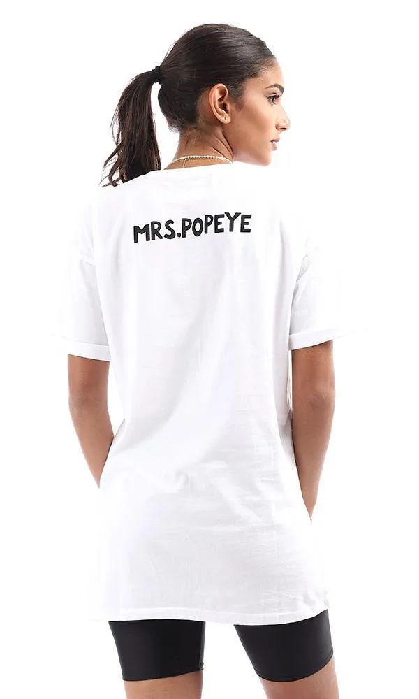 94783 Cool Mrs. Popeye Printing White Tee
