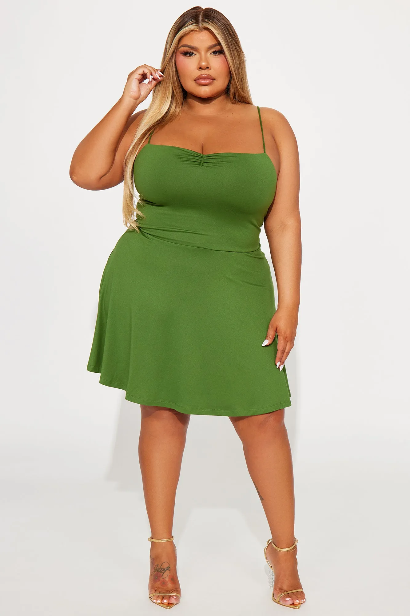 Adriana Essential Mini Dress - Olive