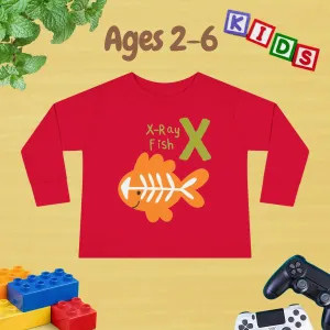 Animal Alphabet X for X-ray Fish Unisex Kids Sweater Toddler Long Sleeve Tee Ages 2-6 - 100% Cotton Spring and Fall Kids Sweatshirt