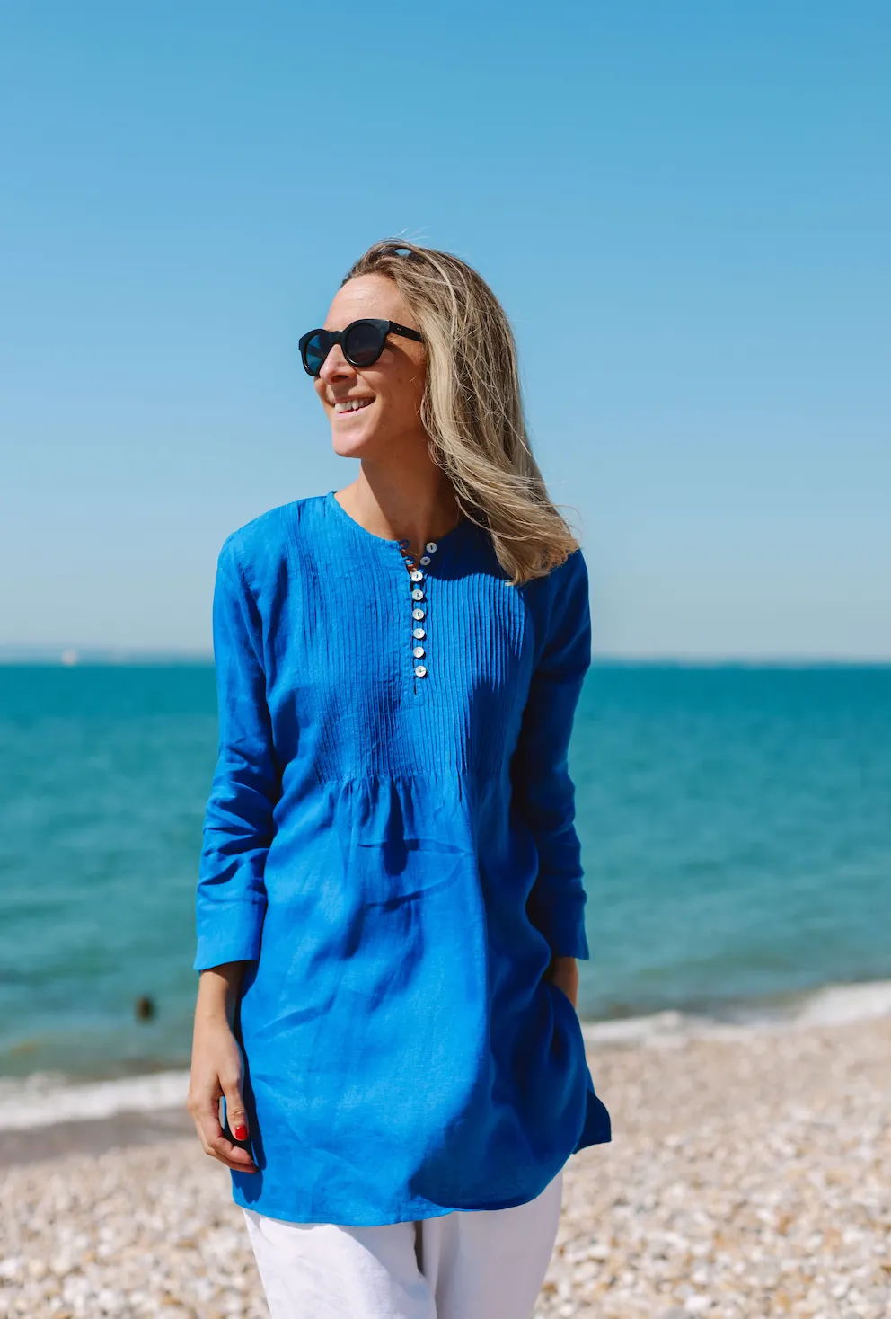 Archive Pintuck Tunic Top Linen