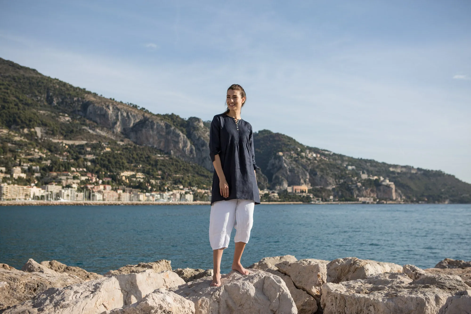 Archive Pintuck Tunic Top Linen
