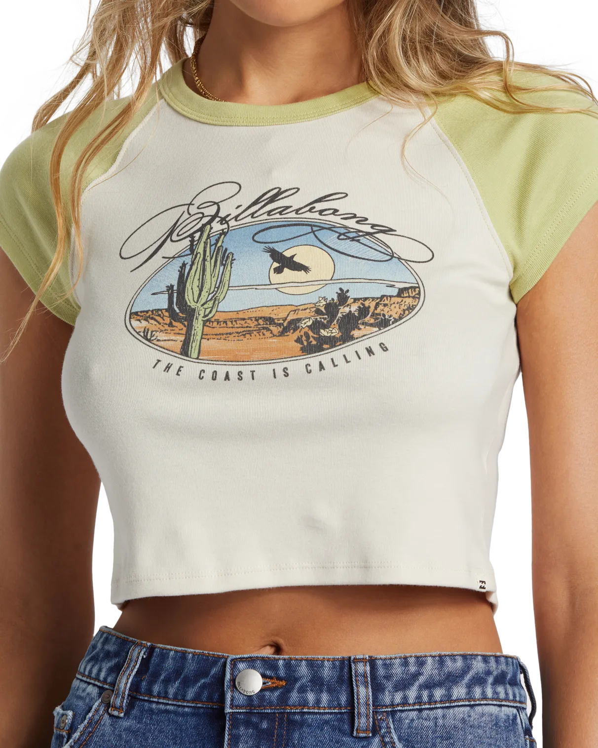 Blissed Raglan Cropped T-Shirt in Willow