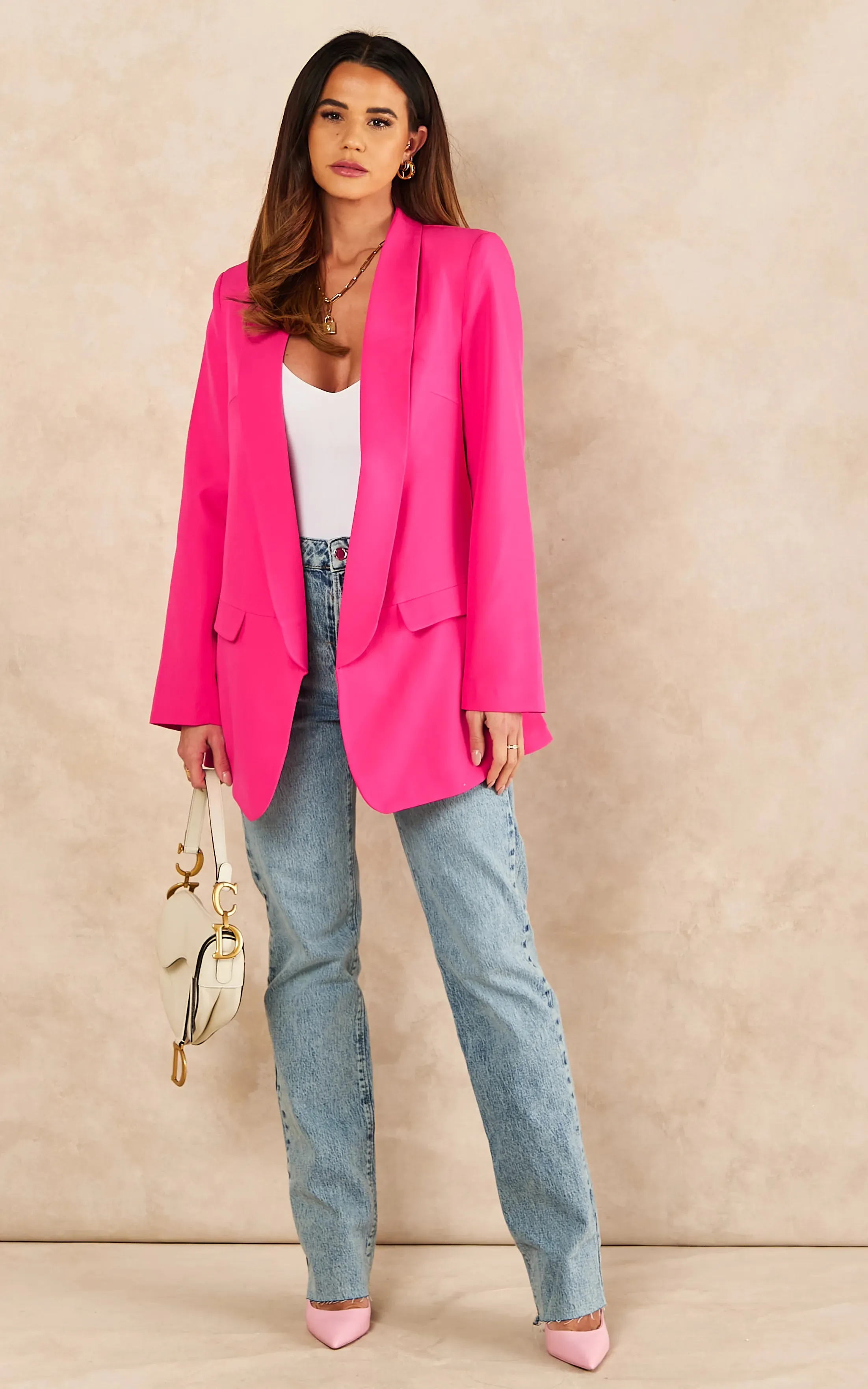 Bold Fuchsia Oversized Jacket