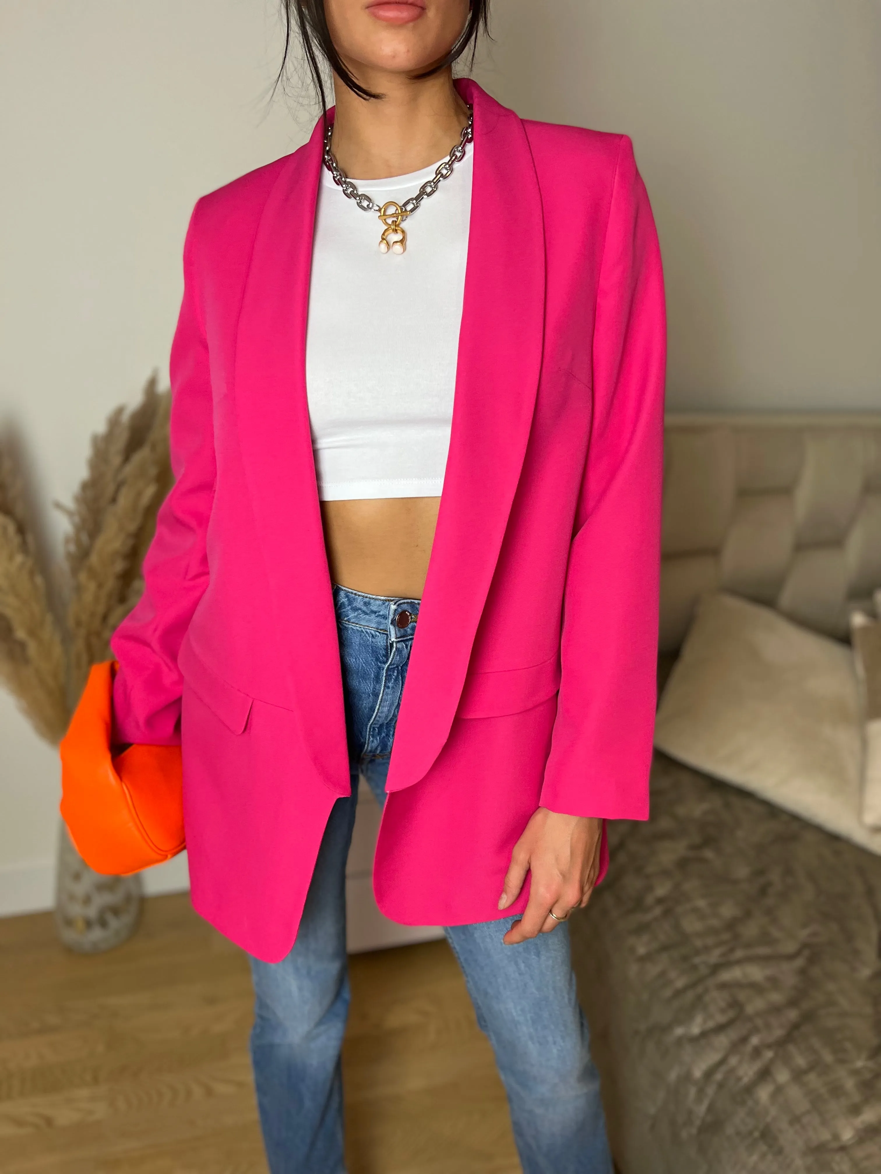 Bold Fuchsia Oversized Jacket