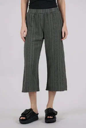 Bumpy Stripe Linen Crop Pant, Clay
