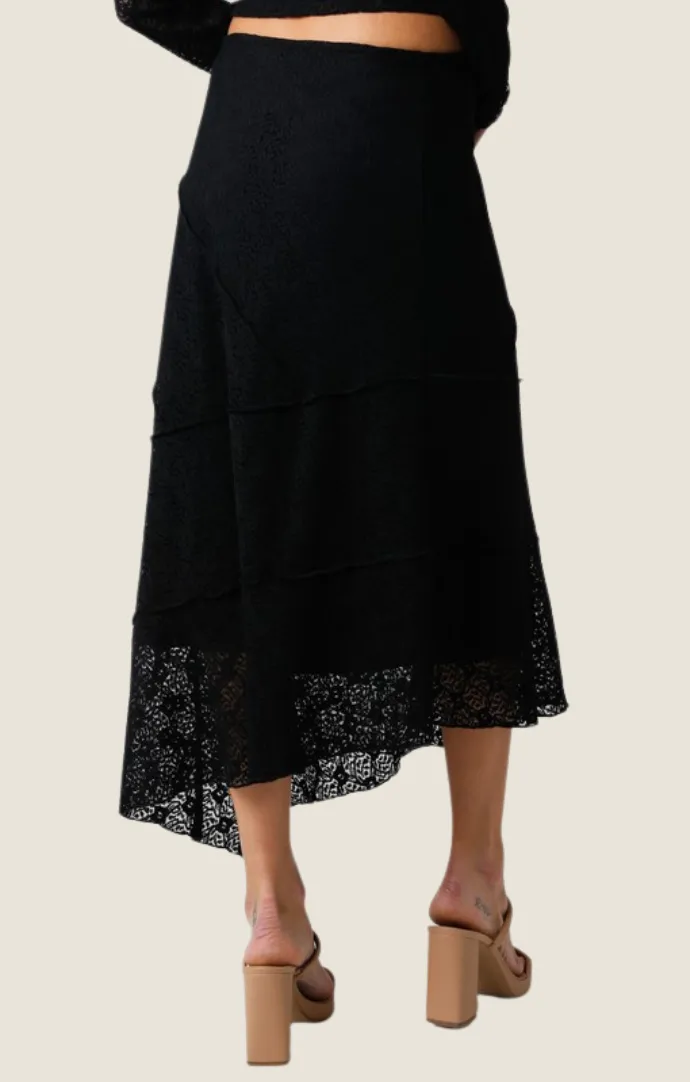 Clairo Black Lace Midi Skirt