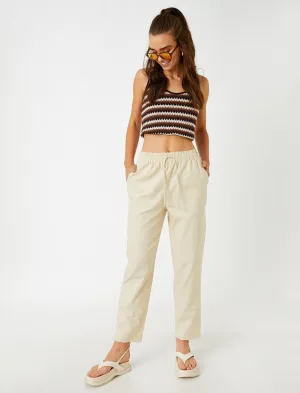 Cropped Linen Pant White