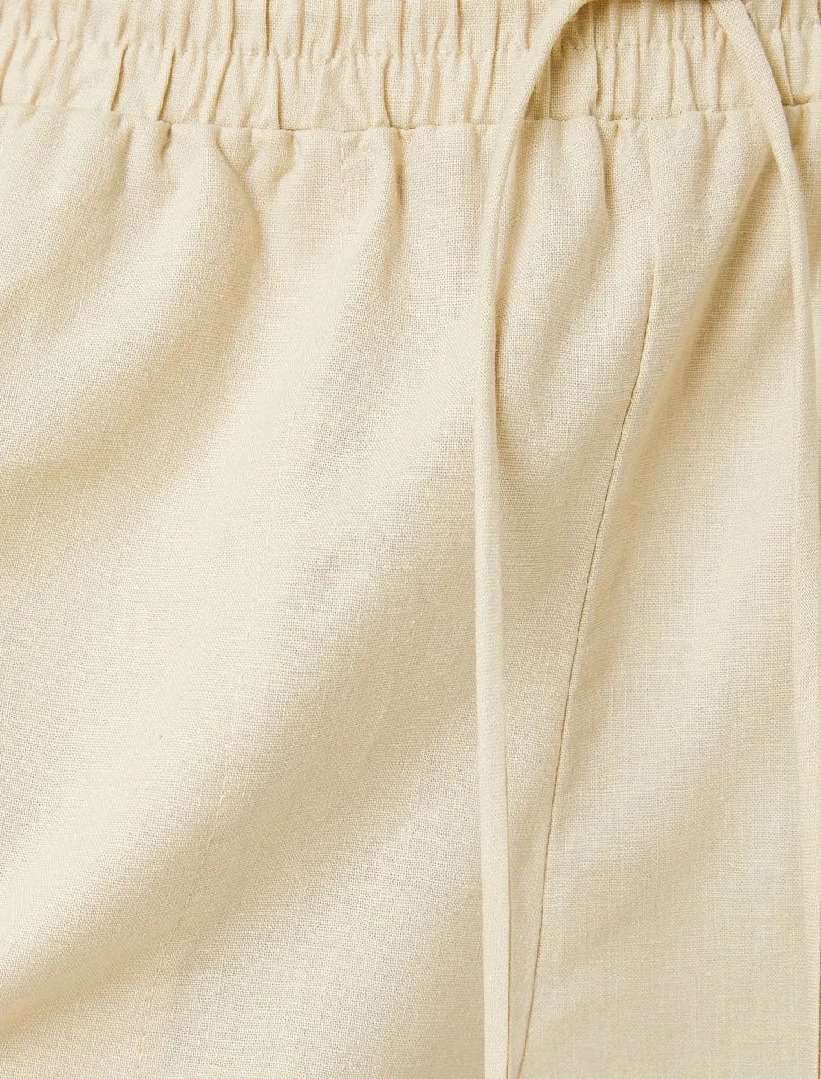 Cropped Linen Pant White