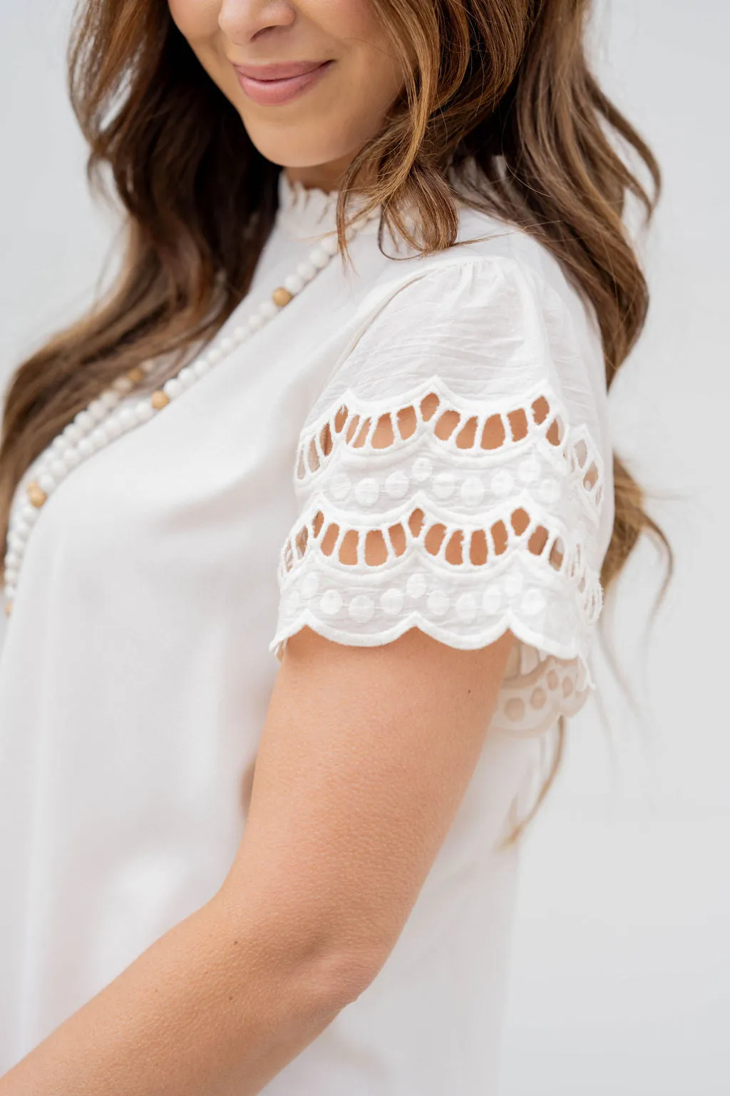 Cutout Flutter Sleeve Blouse