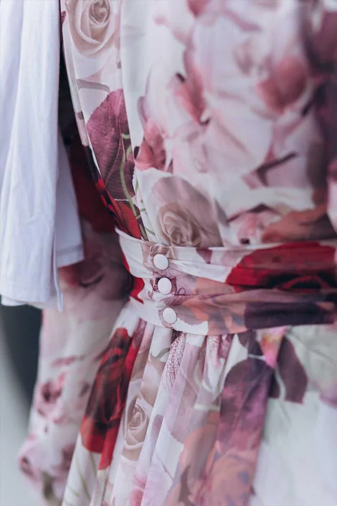 Didem lantern-sleeve floral-print dress