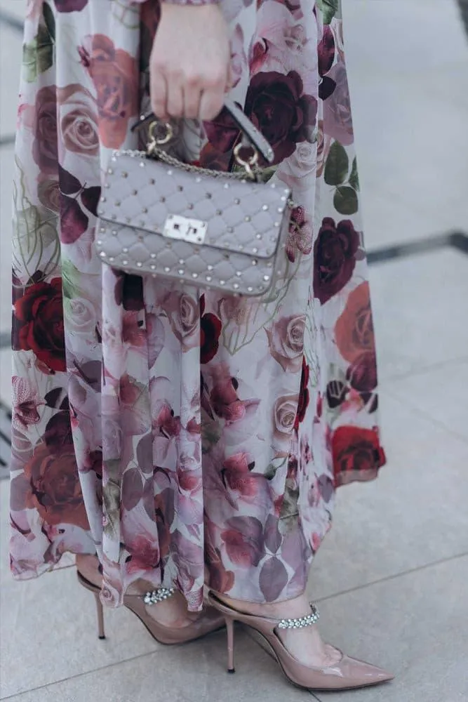 Didem lantern-sleeve floral-print dress