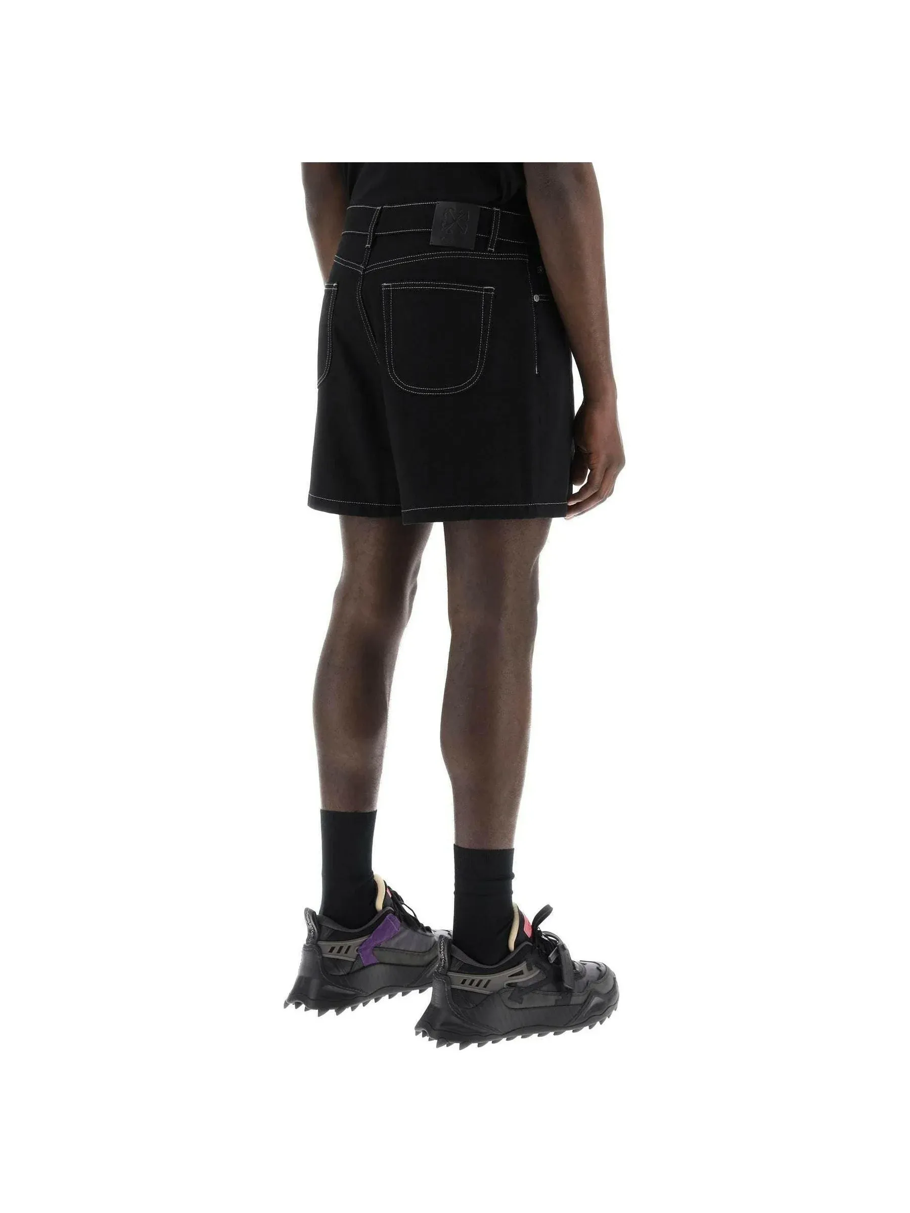Embroidered Logo Denim Shorts