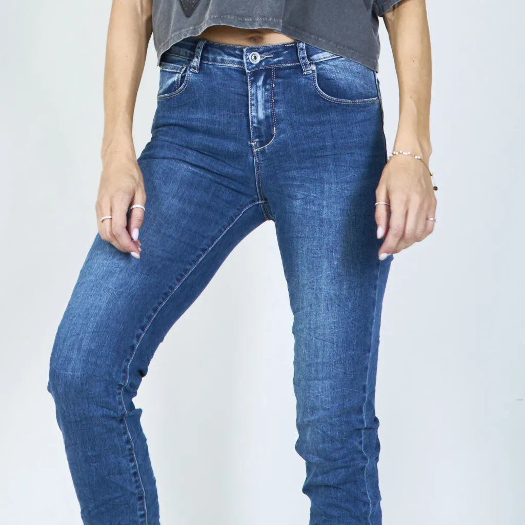 Faded high-waisted skinny jeans wholesale