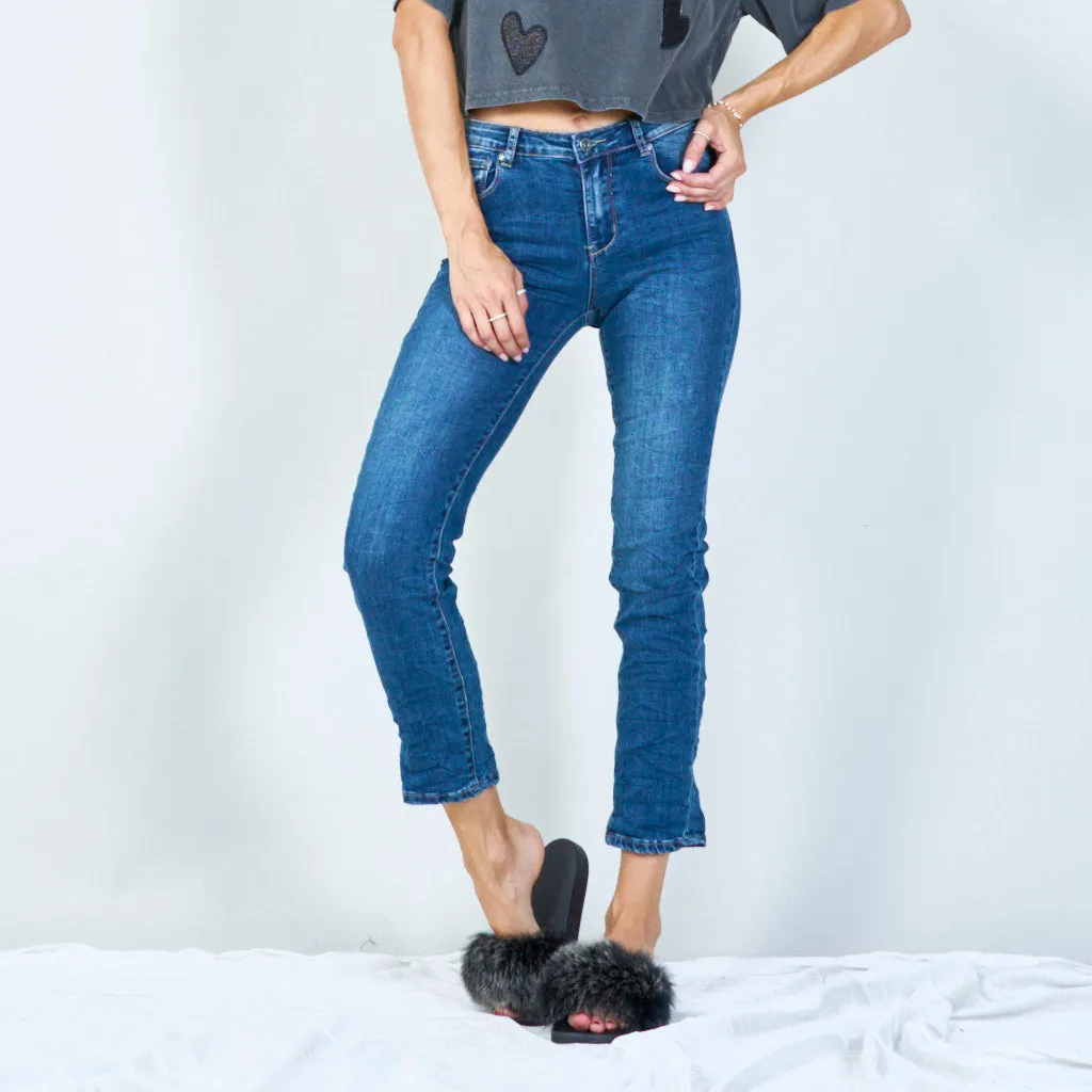 Faded high-waisted skinny jeans wholesale