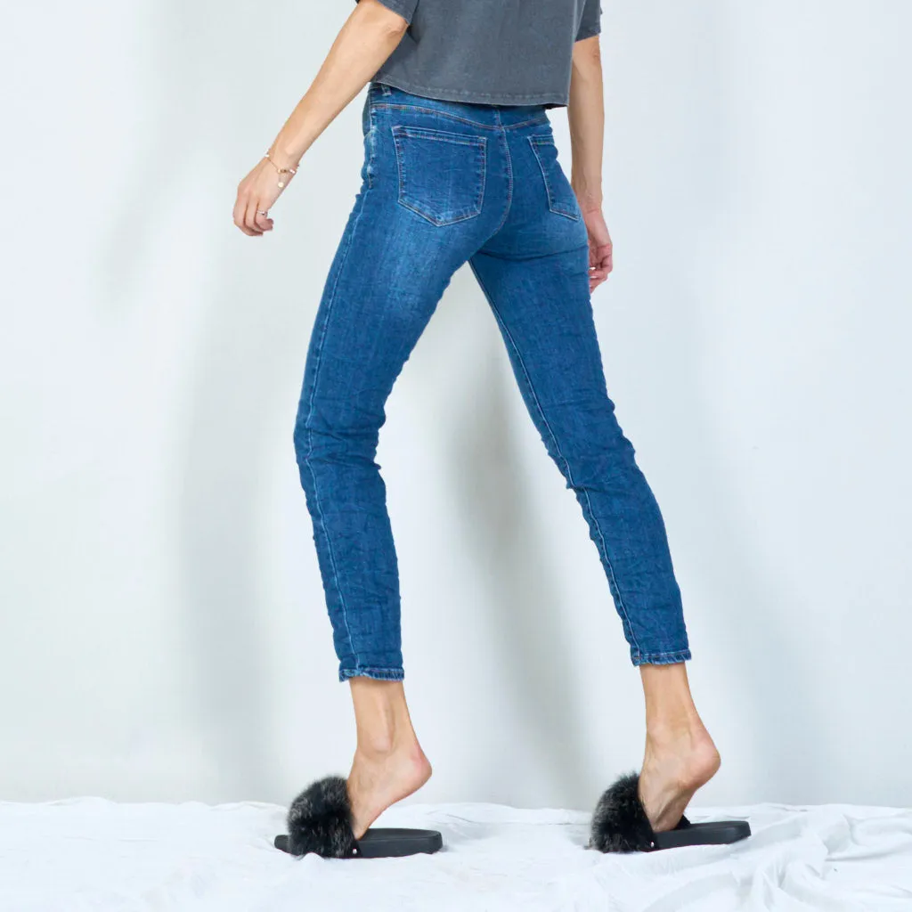 Faded high-waisted skinny jeans wholesale
