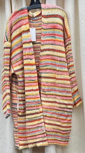 FATE Multi Color Stripe open Cardigan VCW6736