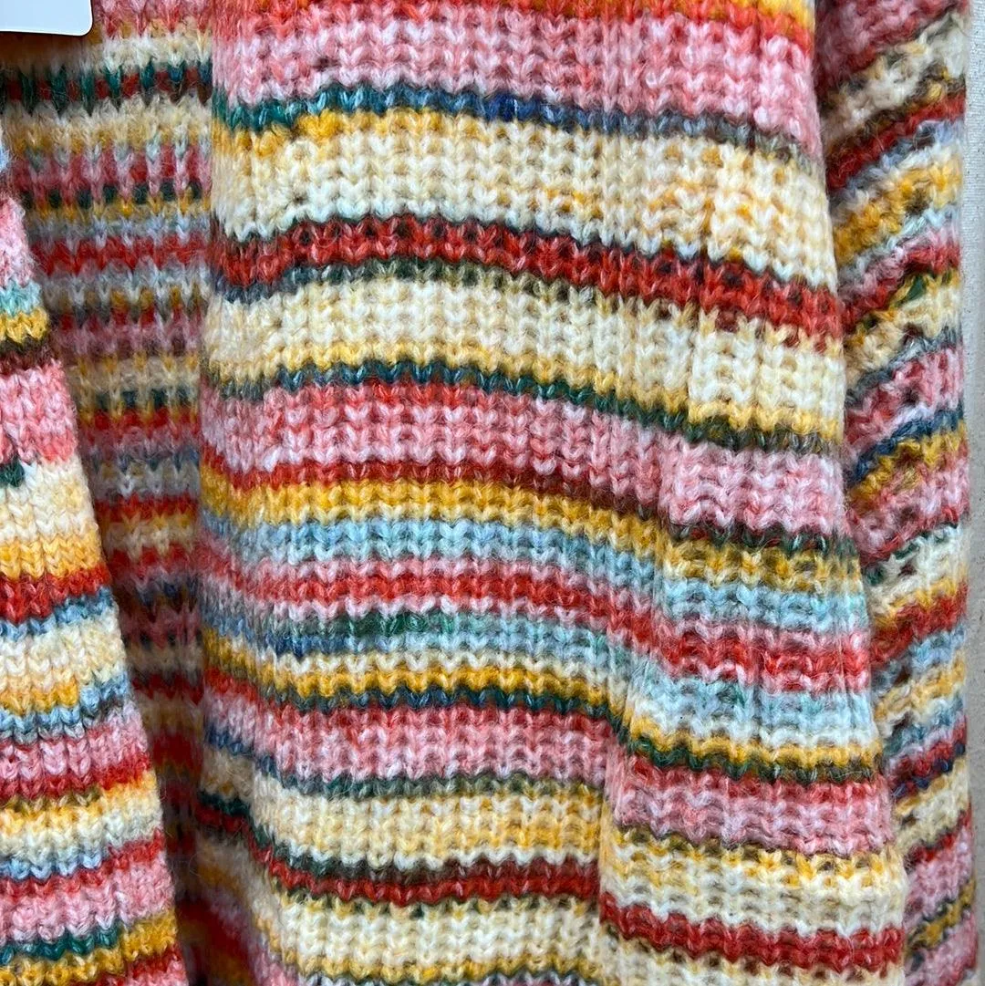 FATE Multi Color Stripe open Cardigan VCW6736