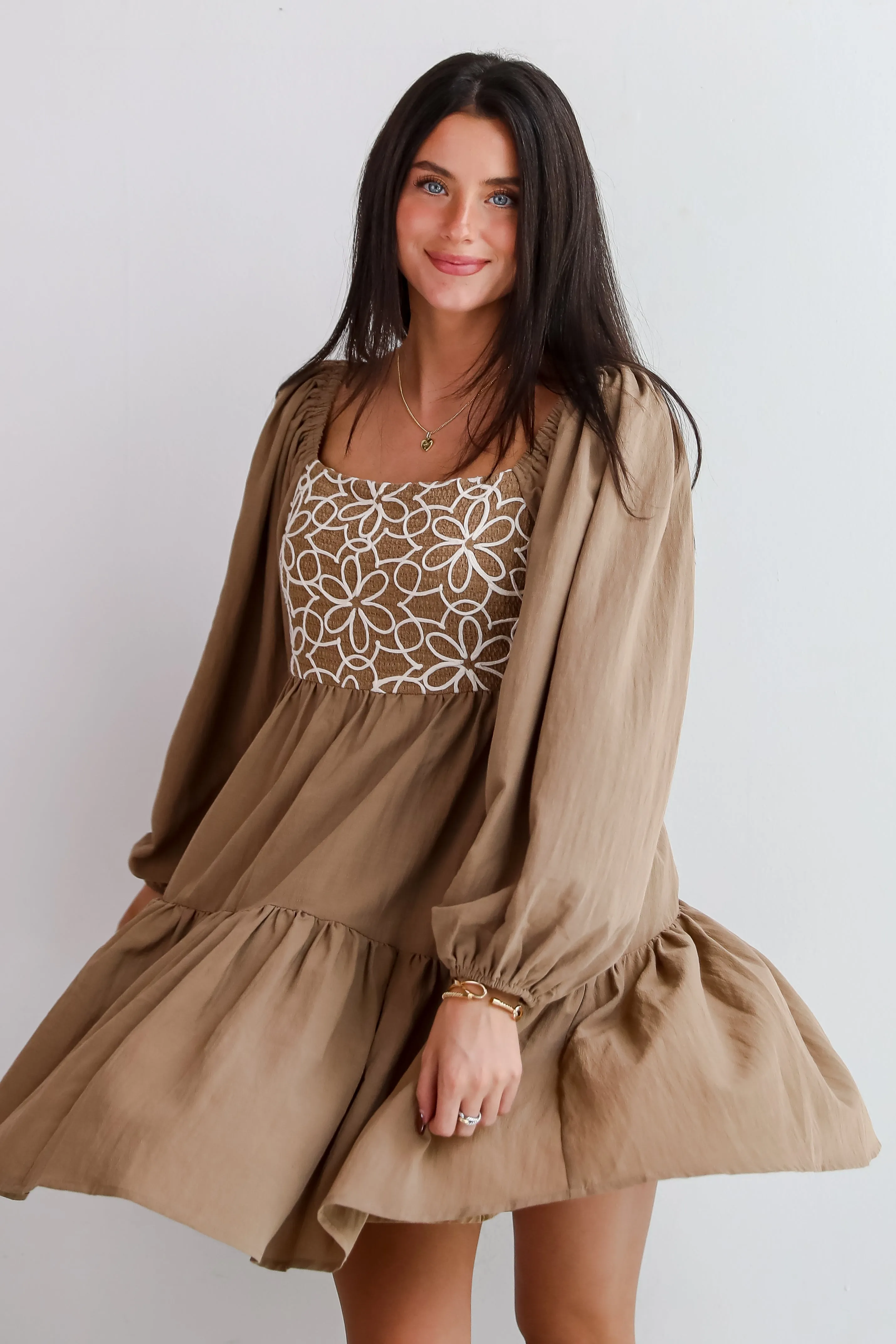 FINAL SALE - Flattering Pick Floral Mini Dress