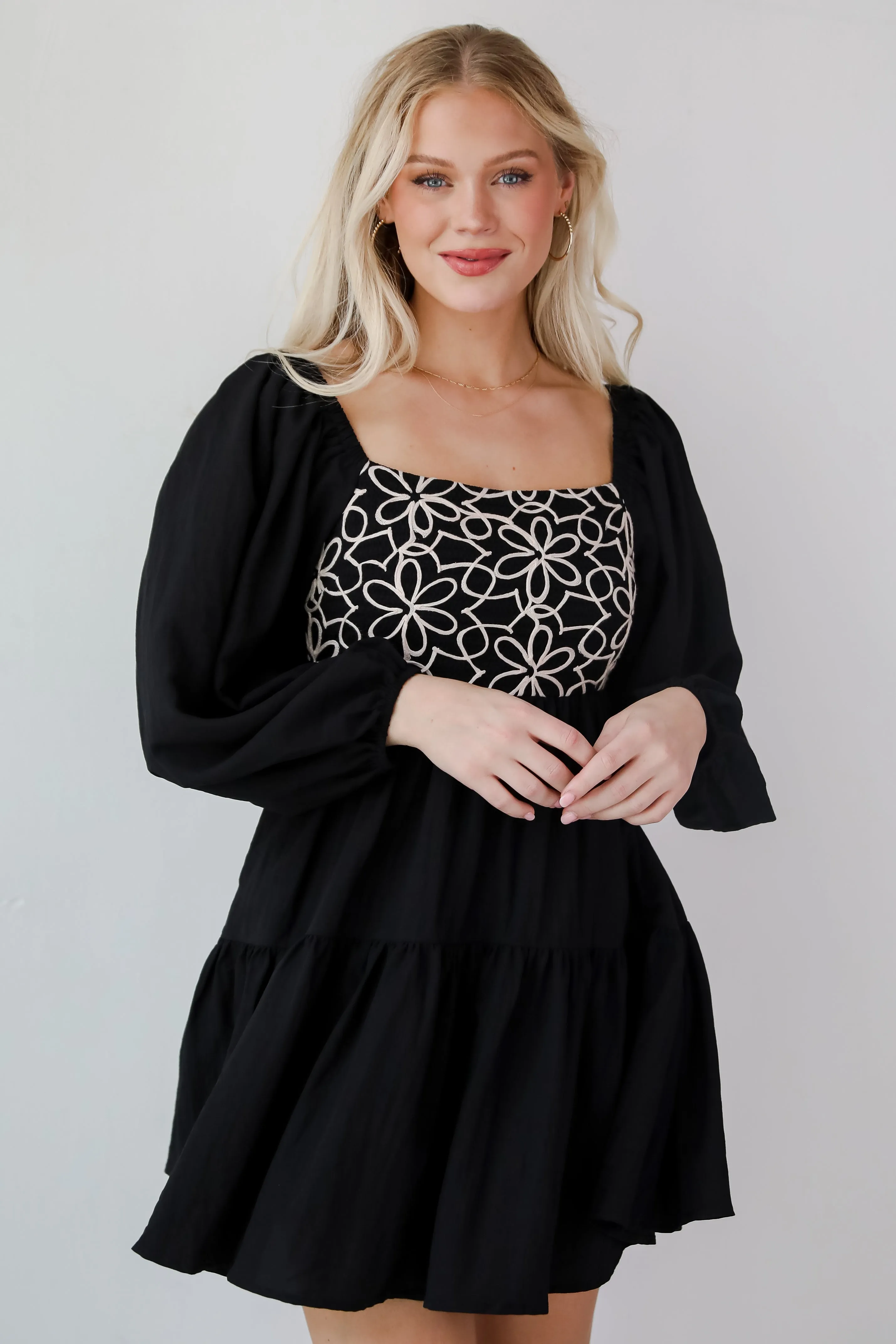 FINAL SALE - Flattering Pick Floral Mini Dress