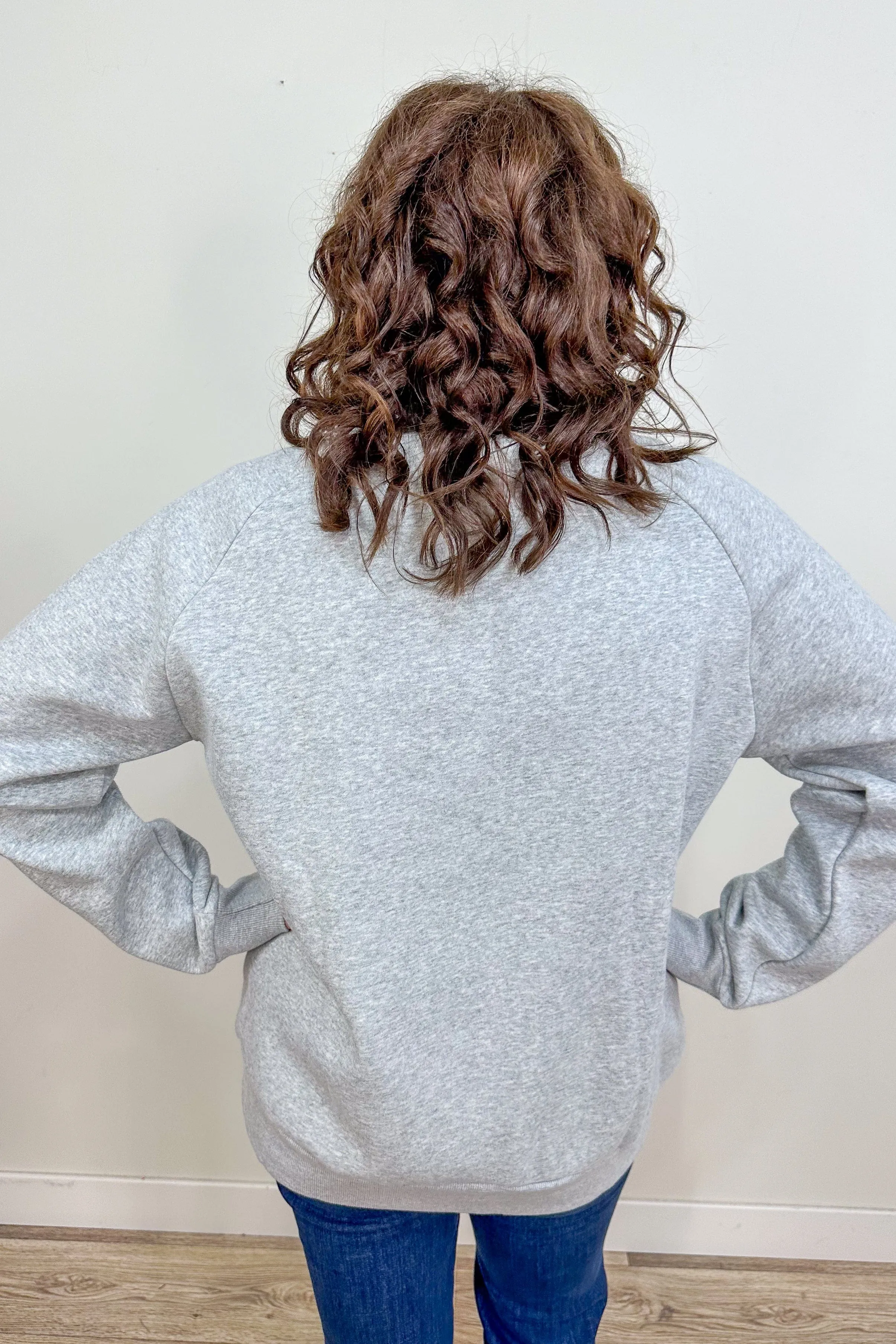 Gray Merry Chenille Letter Sweatshirt