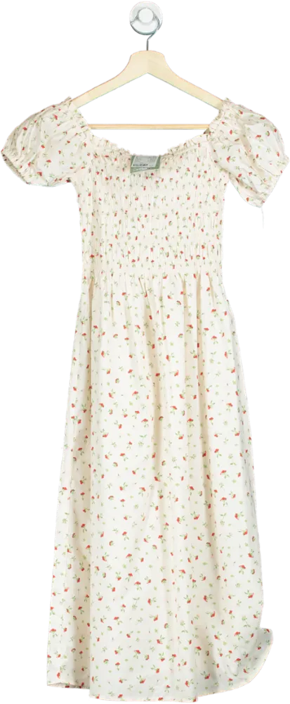H&M Cream Floral Print Maxi Dress UK XS