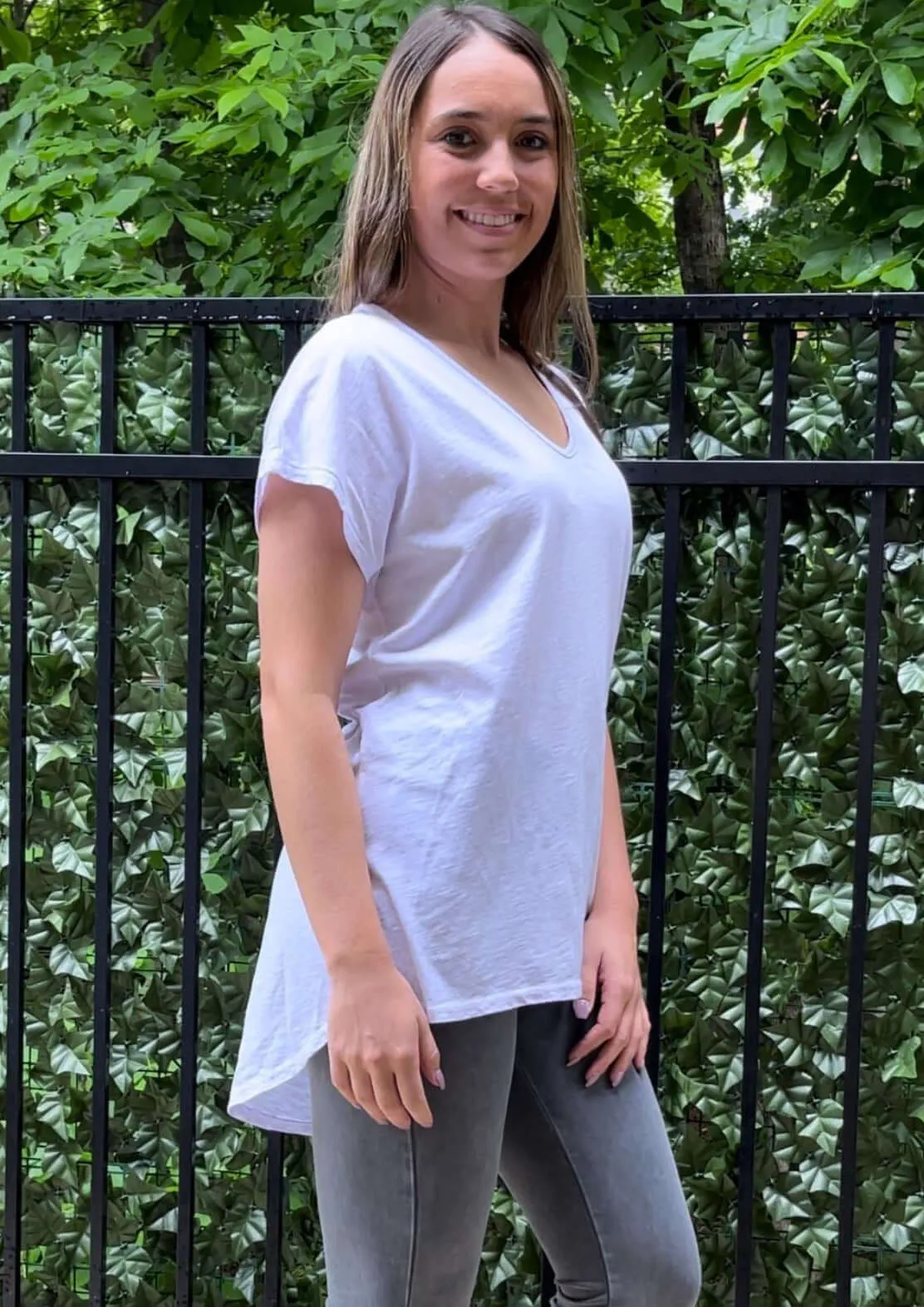 High Low V-Neck Super Comfy Tee Made in USA