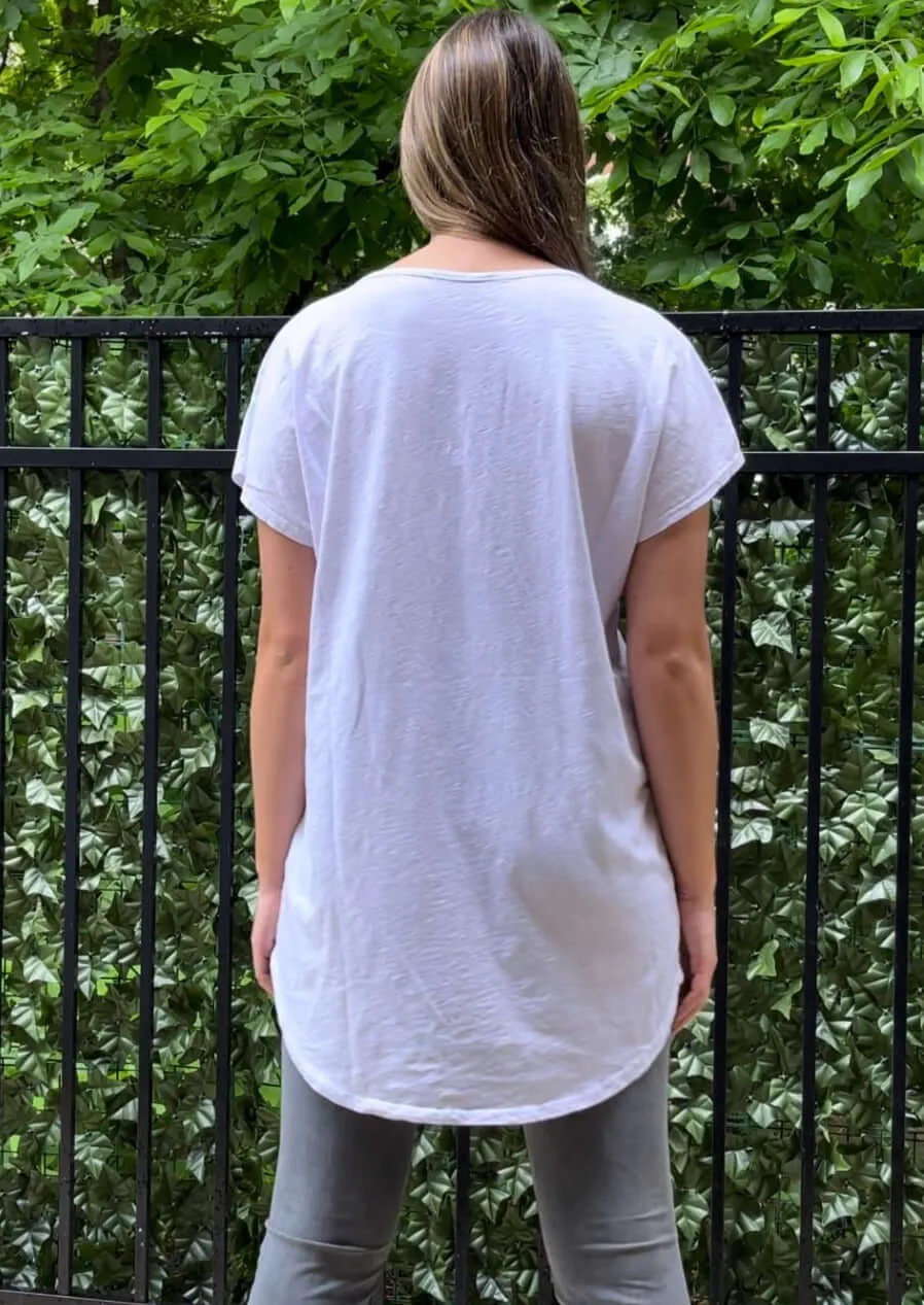 High Low V-Neck Super Comfy Tee Made in USA