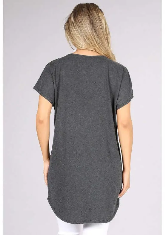 High Low V-Neck Super Comfy Tee Made in USA