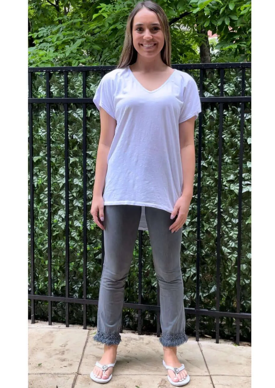 High Low V-Neck Super Comfy Tee Made in USA