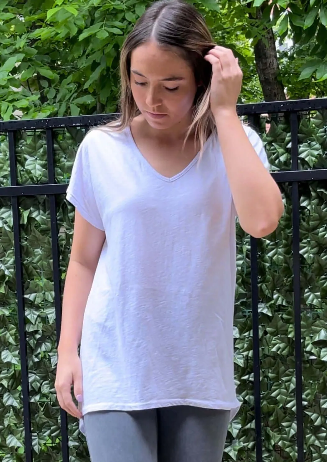 High Low V-Neck Super Comfy Tee Made in USA