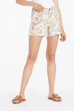JULIAN HIGH RISE CREAM PAISLEY SHORTS
