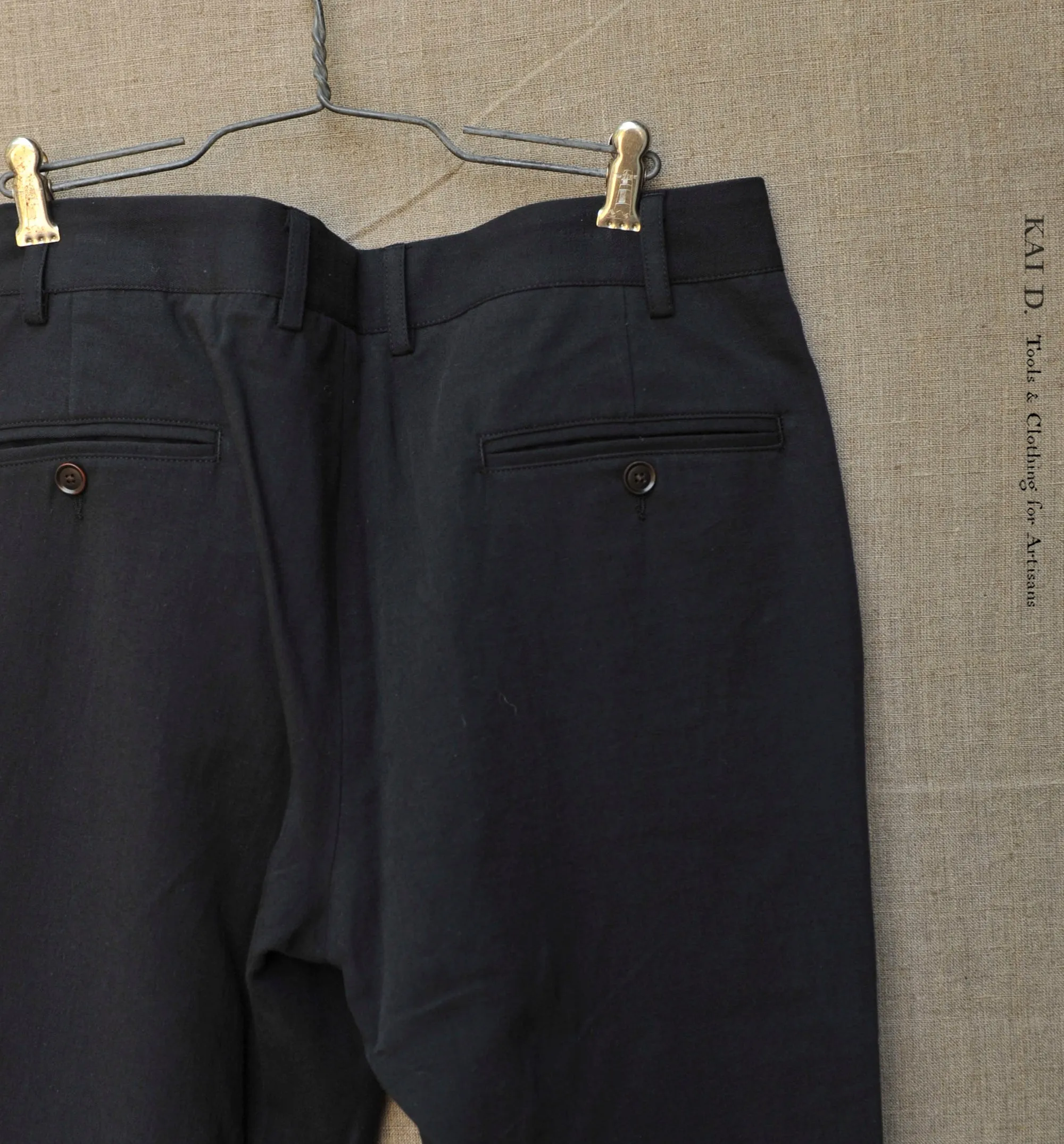 Kerouac Slim Pants - Light Cotton Linen - 30, 32, 34 (black)