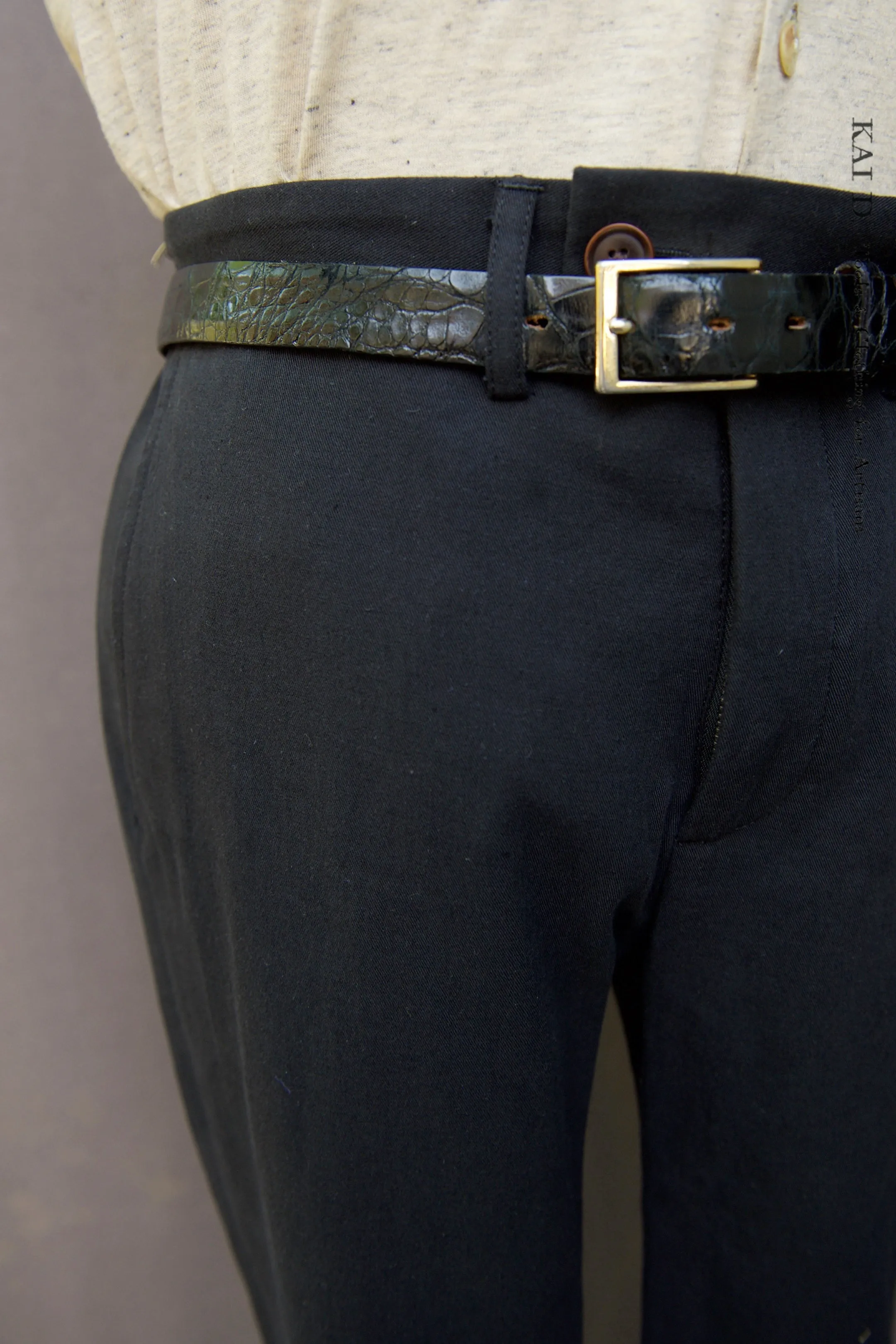 Kerouac Slim Pants - Light Cotton Linen - 30, 32, 34 (black)