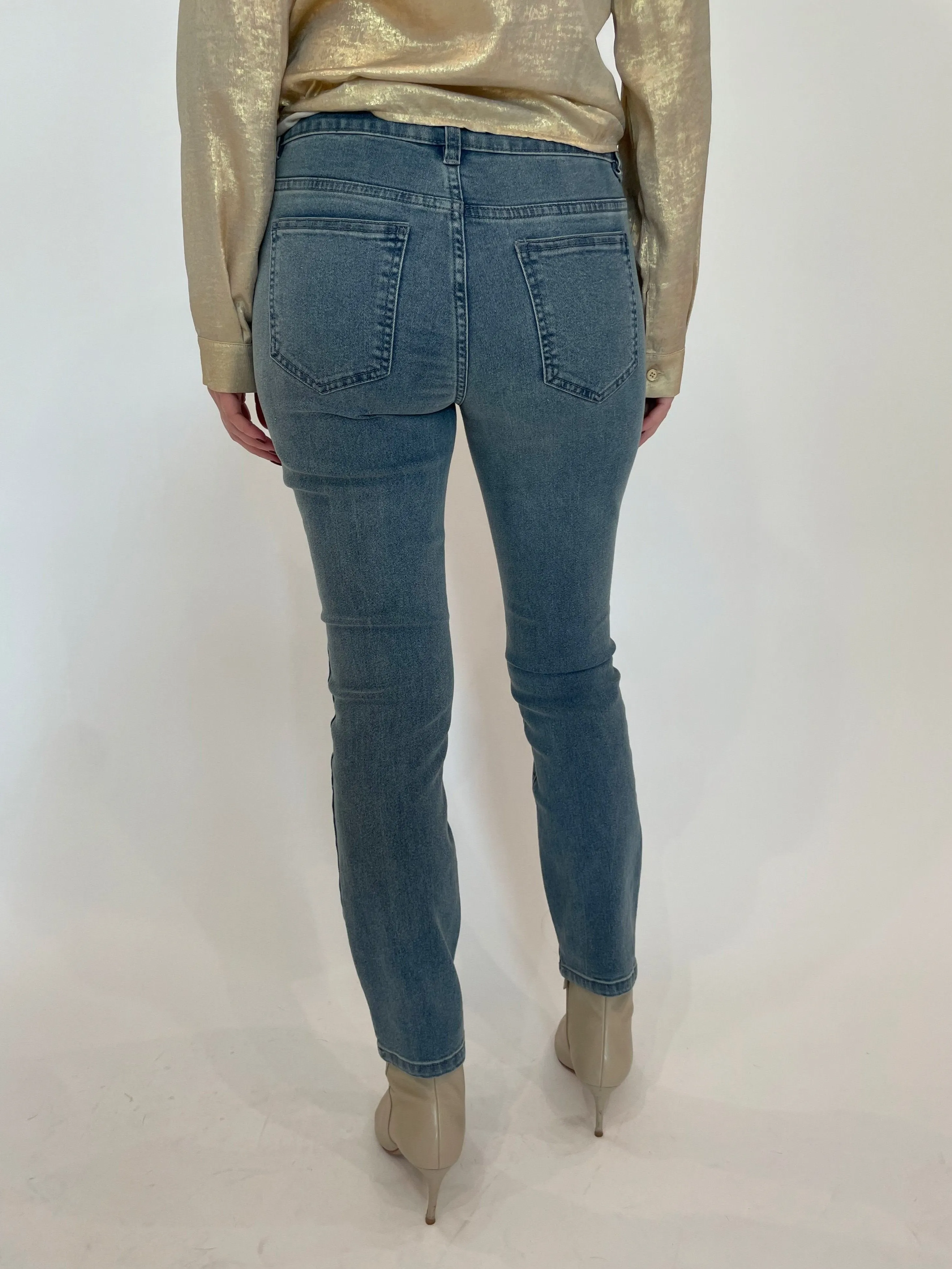 Lilly Sequin Flowers Denim