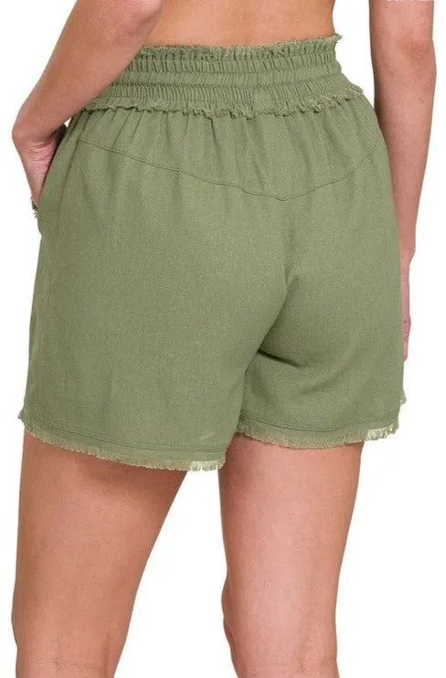 Linen Drawstring Shorts