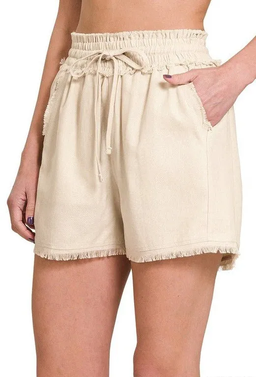Linen Drawstring Shorts