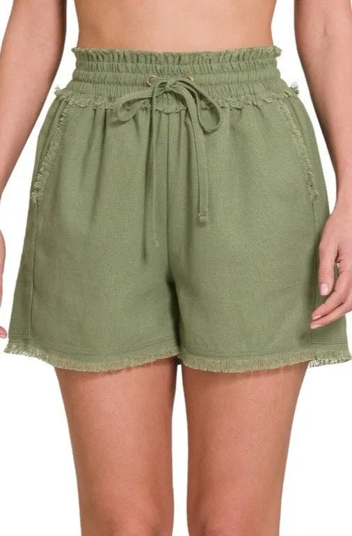 Linen Drawstring Shorts