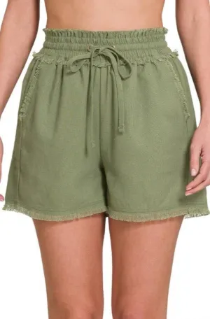 Linen Drawstring Shorts