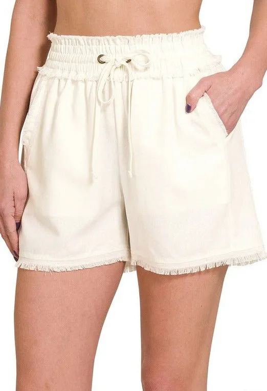 Linen Drawstring Shorts