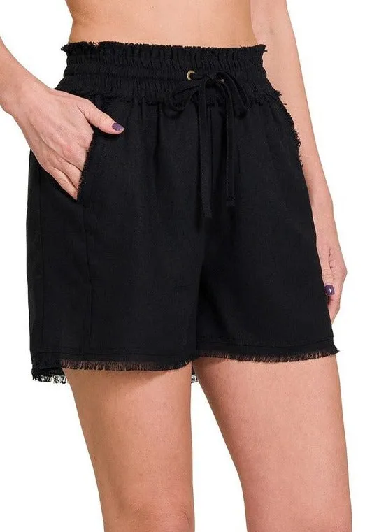 Linen Drawstring Shorts