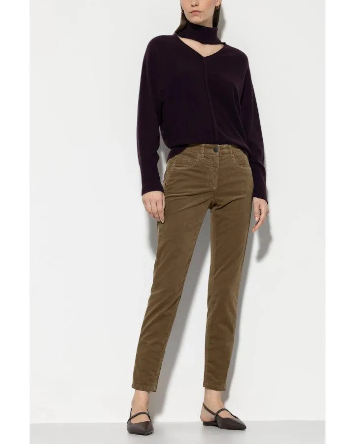 Luisa Cerano High-Stretch Cropped Velvet Pants