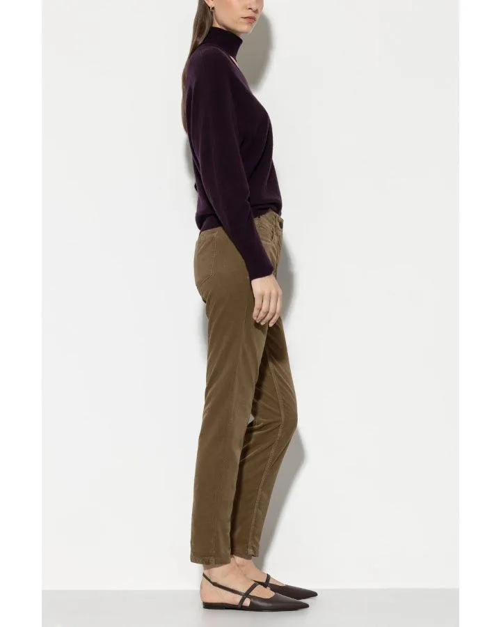 Luisa Cerano High-Stretch Cropped Velvet Pants